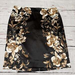 White House Black Market Floral Satin Pencil Skirt